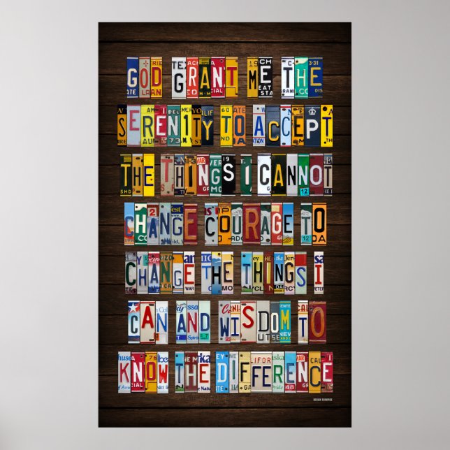 Poster Plate-forme de licence de prière de sérénité Art (Devant)