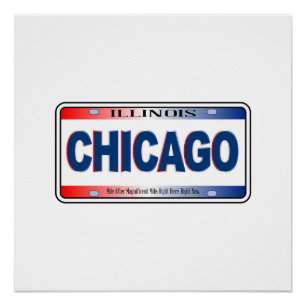 Poster Plate-forme de licence d'État de l'Illinois Chicag
