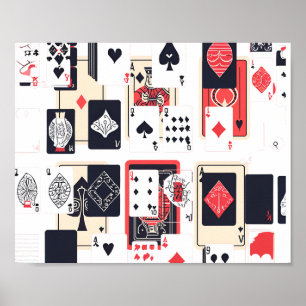 Poster Plateau de cartes Art contemporain moderne