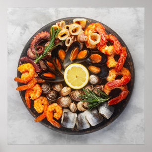 Poster Plateau de fruits de mer