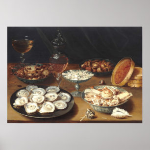 Poster Plats avec huîtres - Osias Beert Fine Art