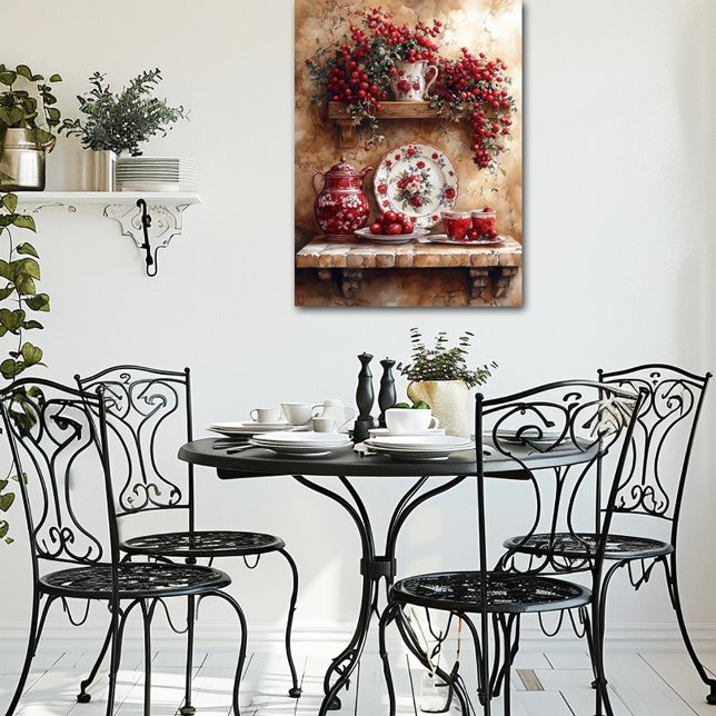 Poster Plats rouges et blancs, Café Pot Country Shelter (Créateur téléchargé)