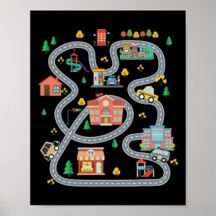 Poster Play Cars On Dad&# ; s Ck Mat Road Voiture Course