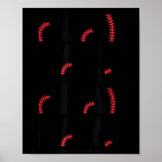 Poster Play Hard Pray Hard Youth Boy Christian Baseball J