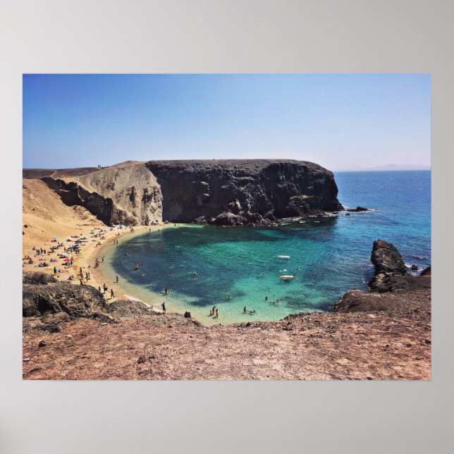 Poster Playa del Papagayo, côte sud de Lanzarote (Devant)