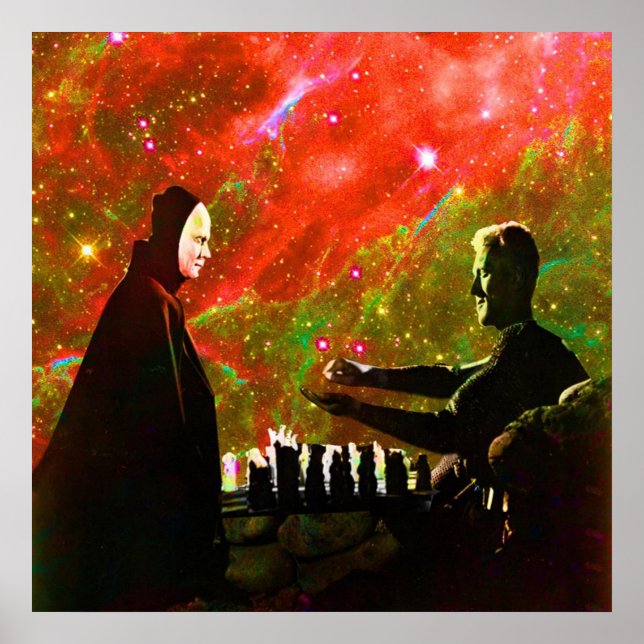 Poster Playing Chess with Death (Devant)