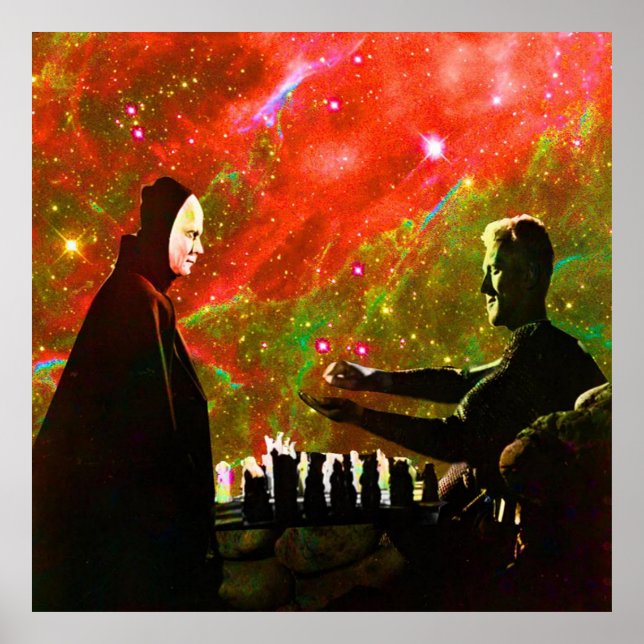 Poster Playing Chess with Death (Devant)