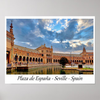 Poster Plaza de España Séville Espagne Europe