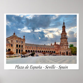 Poster Plaza de España Séville Espagne Europe