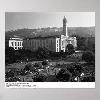Poster Plaza, Porte de Sather du toit de Dwinelle, 1966