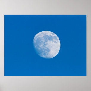 Poster Pleine Lune Au-Dessus De La Ville De Montréal