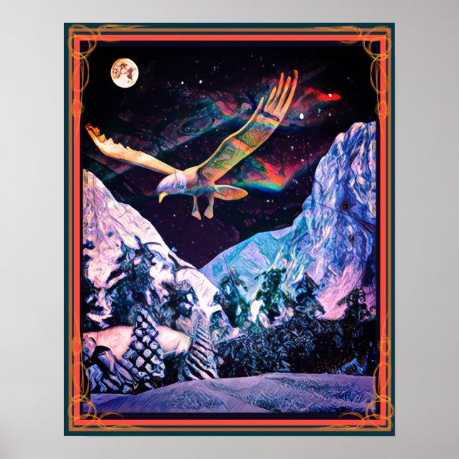 Poster Pleine lune de l'aigle des neiges (Devant)