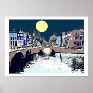 Poster Pleine lune du pont néerlandais