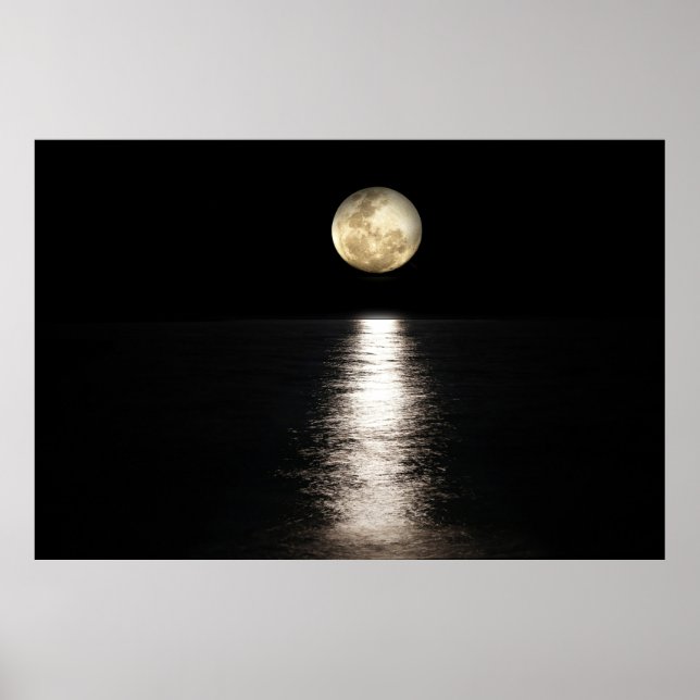 Poster Pleine lune en mer (Devant)