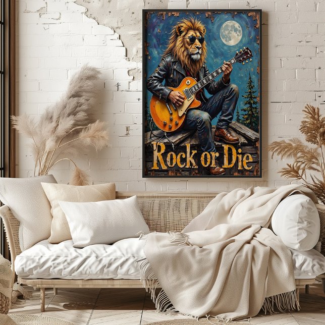 Poster Pleine lune Shred : Le Riff non dompté du lion (Créateur téléchargé)