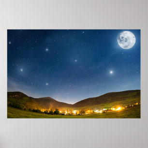 Poster Pleine lune Soirée d'été