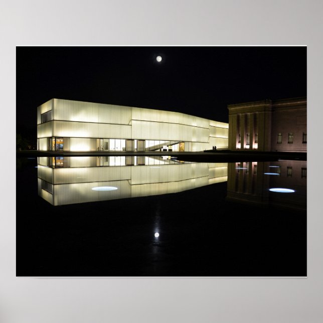 Poster Pleine lune sur Nelson-Atkins Museum of Art (Devant)