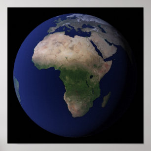 Poster Pleine Terre montrant l'Afrique, l'Europe et le Mo