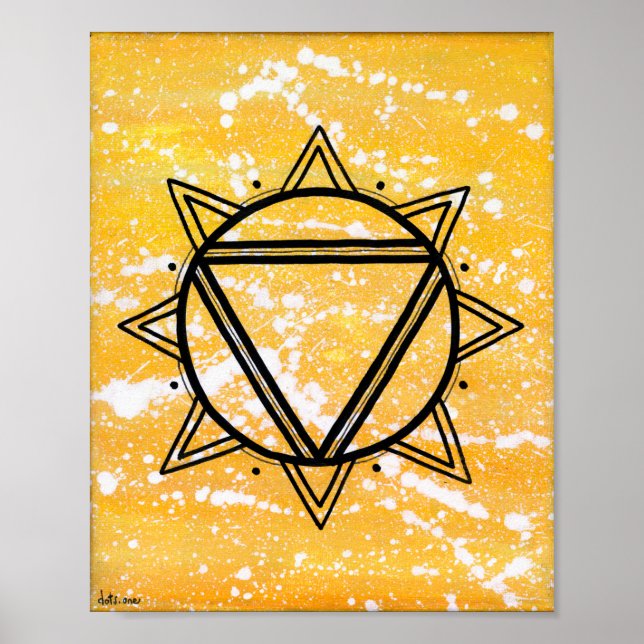 Poster Plexus solaire Chakra - Points Un (Devant)