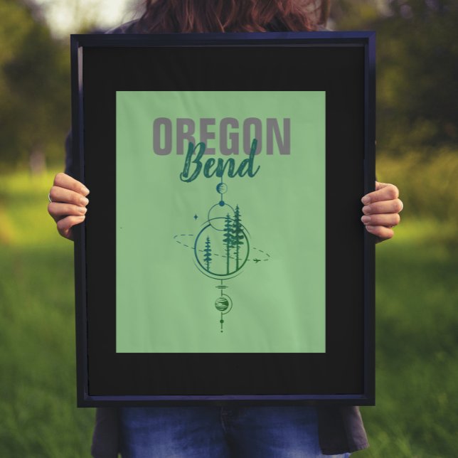Poster Plier l'Oregon Planètes et arbres géométriques (Créateur téléchargé)