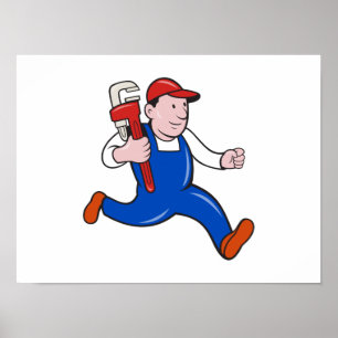 Poster Plombier avec la bande dessinée de clé de singe