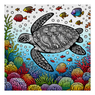 Poster Plongée en mer profonde