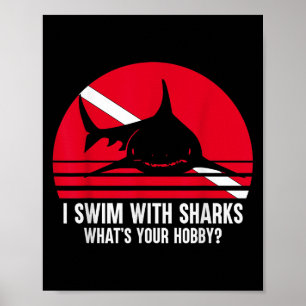 Poster Plongée plongée Gift Shark Océan Plongée Vintage p