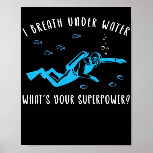 Poster Plongée sous-marine Je Respire sous l'eau Whats Y