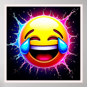 Poster Plongeon de Joie : Art Emoji Rieur
