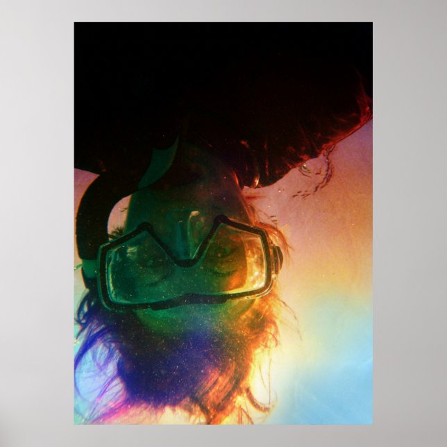 Poster plongeur coloré (Devant)
