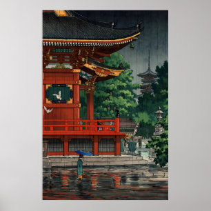 Poster Pluie au temple Asakusa Kannon 1933