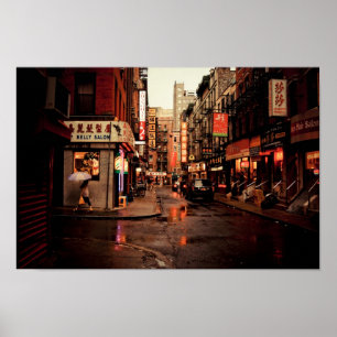 Poster Pluie - Chinatown - New York City