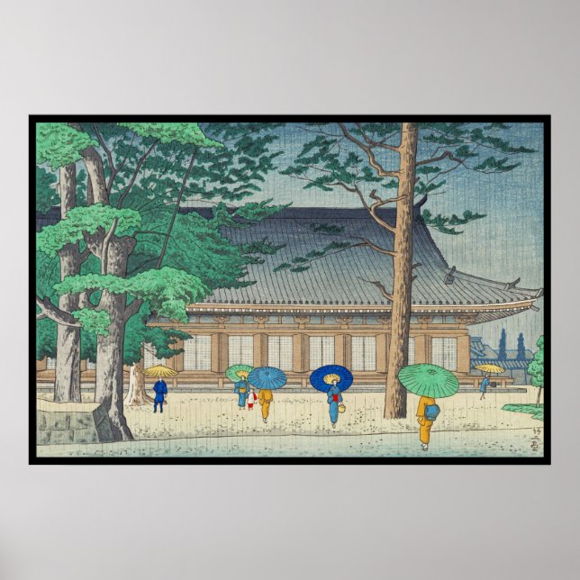 Poster Pluie d'Asano Takeji au temple Sanjusangendo (Devant)