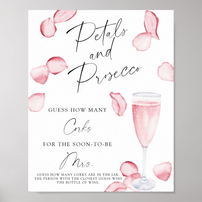 Poster Pluie de Mariée Devinez Combien de Bouchons (Devant)