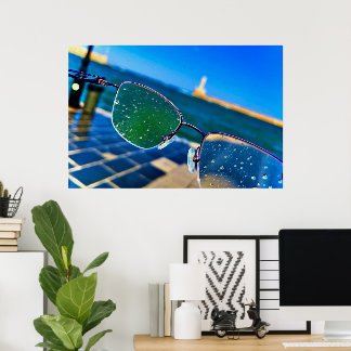 Poster Pluie en mer