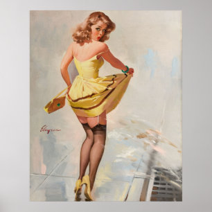 Poster Pluie Jour Pin-Up Girl