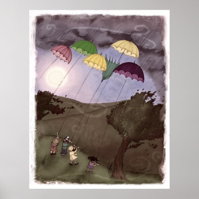 Poster Pluie Kites (Devant)