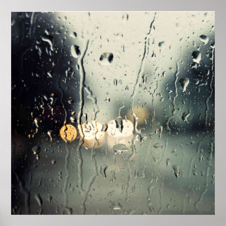 Poster Pluie par fenêtre