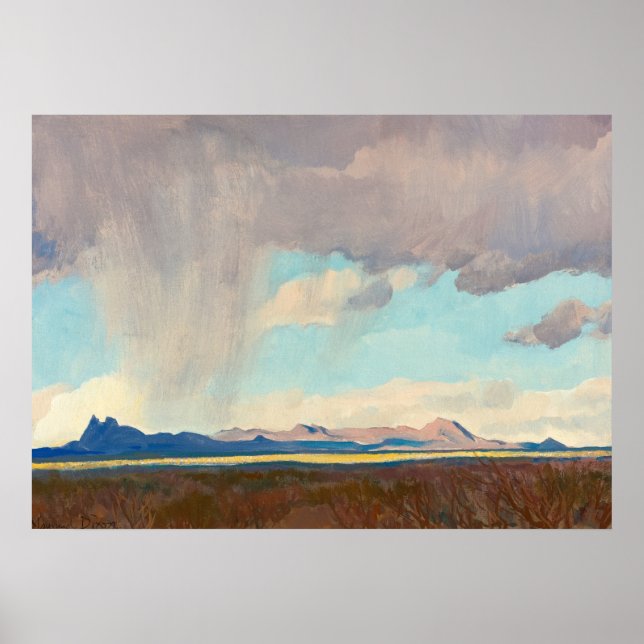 Poster Pluie pour le Golfe par Maynard Dixon (Devant)