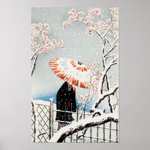 Poster Plum Tree in Snow par Hiroaki Takahashi (1871-1945
