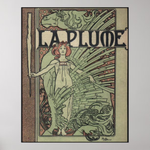 Poster Plume 1898 de La par Alfons Mucha
