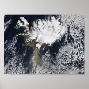 Poster Plume de cendre de volcan d'Eyjafjallajokull,