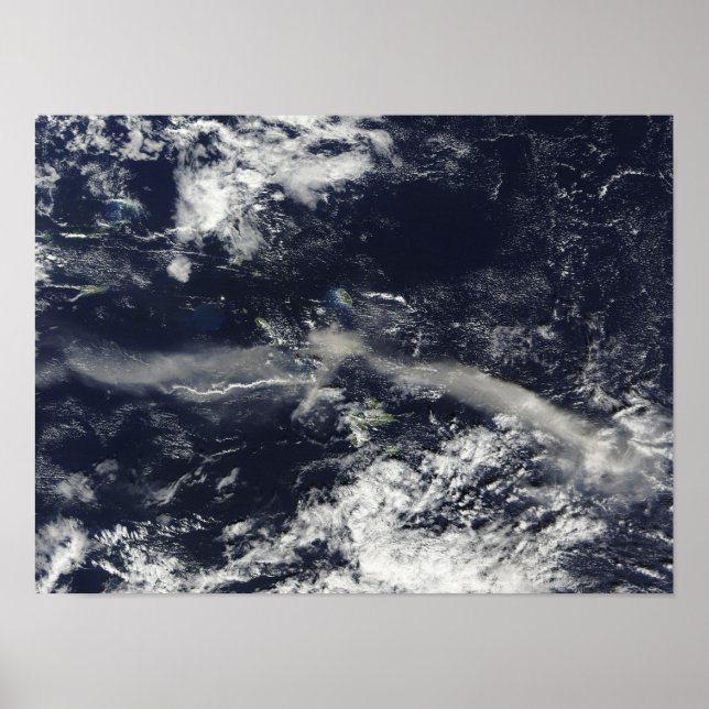 Poster Plume de cendres de Soufriere Hills, Montserrat (Devant)