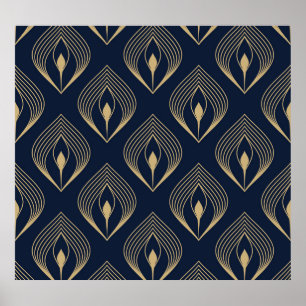 Poster Plume de paon : Paisley floral