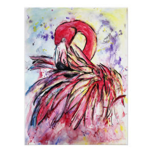 Poster Plumes au rose