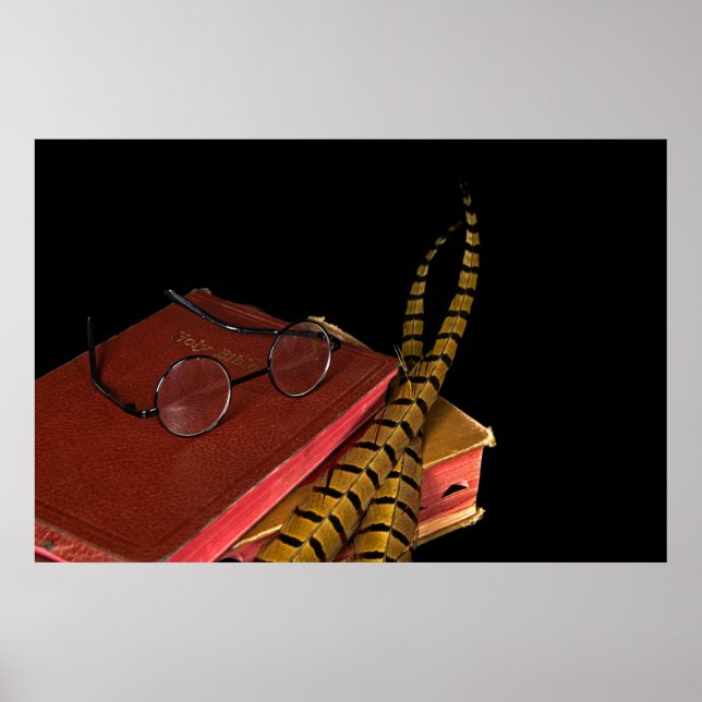 Poster plumes de faisan sur la Bible (Devant)