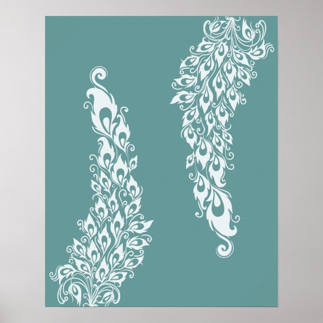 Poster Plumes de paon (Devant)