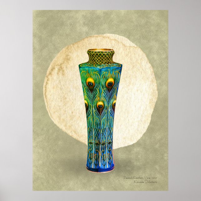 Poster Plumes de paon Imprimer, papier d'affiche de valeu (Devant)