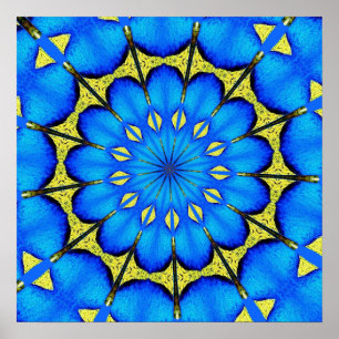 Poster Plumes de paon Kaleidoscope 4
