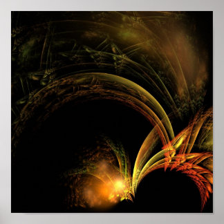 Poster plumes d'or et de feu